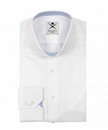 This fine Oxford shirt by Hackett with button down collar in the Clifton. With cutaway collar, two button mitred cuff, made from the finest woven cotton.