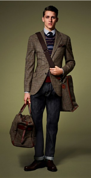 The Autumn is nearly upon us and work that weekend look with one of the biggest trends for the season a spot of tweed and some fair isle knitwear. Adding a white shirt makes the outfit stand out more.