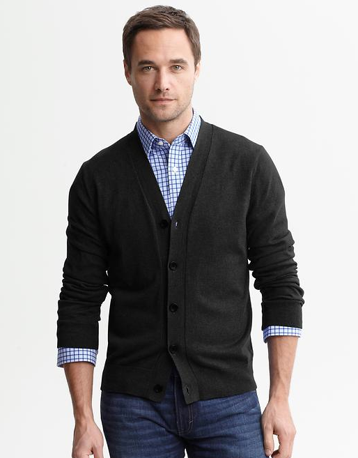 The classic fine gauge cardigan. IT GOES WITH EVERYTHING 1 It looks equally good with a single breasted suit and it both with jeans and this is a great example at a great price 