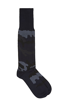 Valentino's camouflage collection has many stand out pieces but their socks are an affordable luxury item which add a touch of flair to your winter wardrobe. 